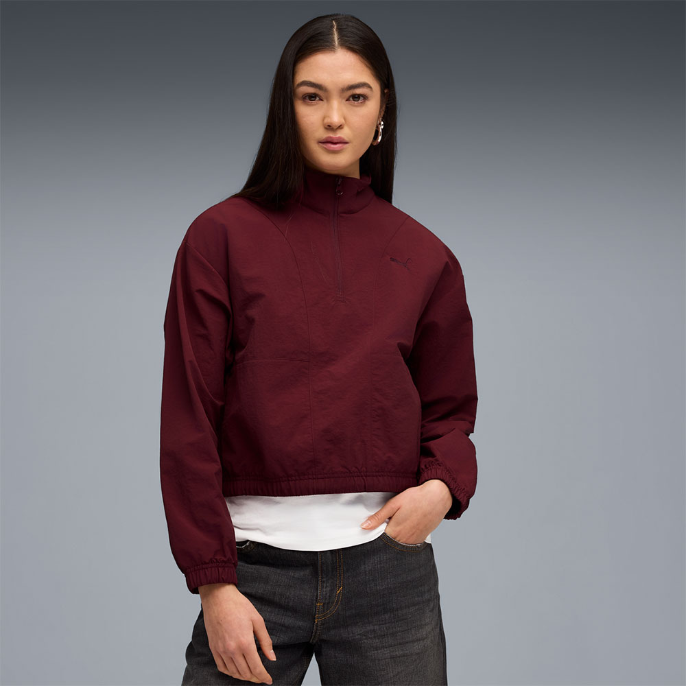 Sudadera Puma Her Relaxed Woven Half Zip Crew image number null